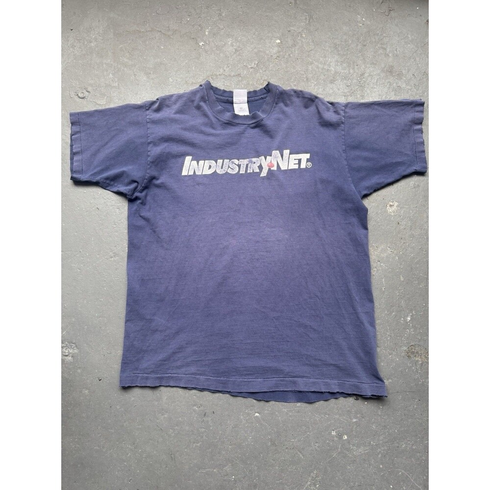 Vintage 90s Sun Faded Industry Net T Shirt Technology